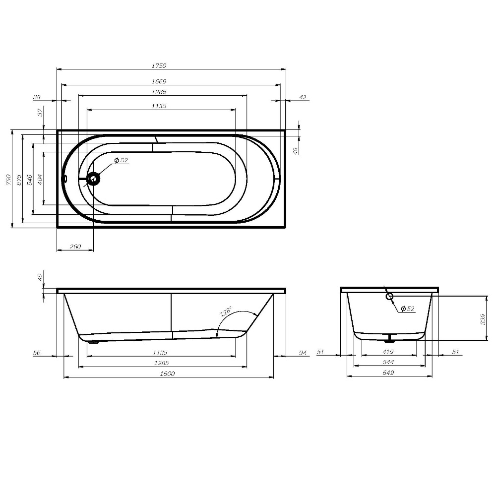 Акриловая ванна Am.Pm X-Joy W94A-175-075W-A 175x75 см
