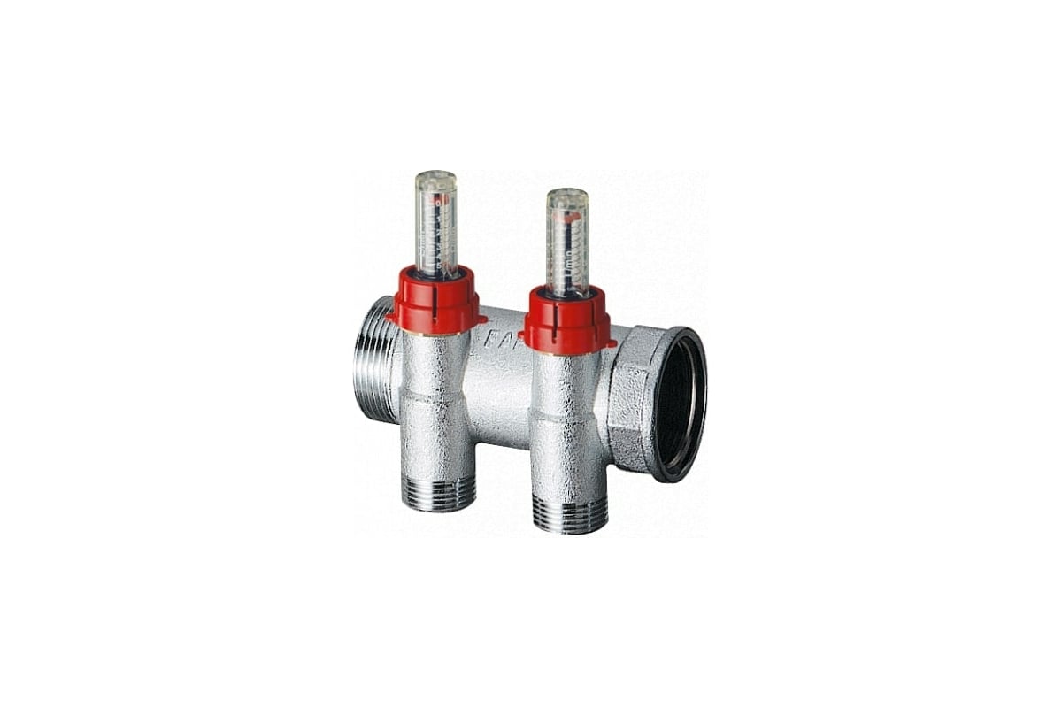 Запорный коллектор с расходомероми FAR 1" 2 отвода М24х19 FK 3970 C102