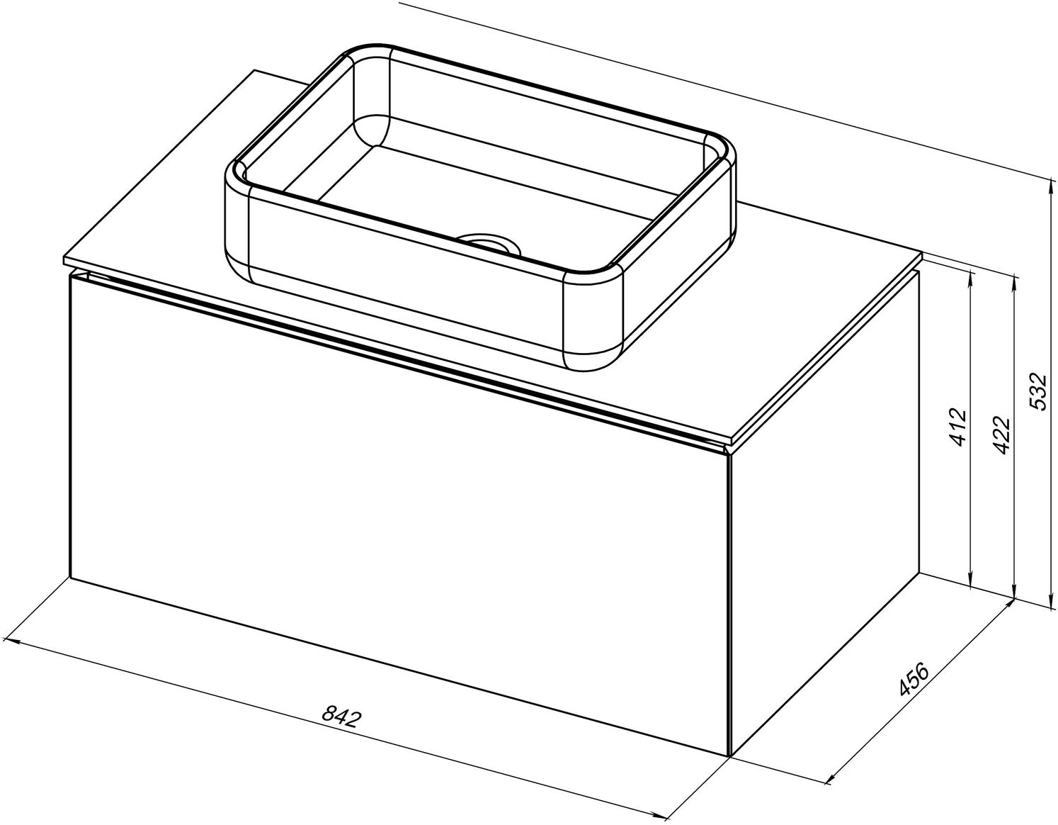 Мебель для ванной Allen Brau Infinity 85 см, 1 ящик, рapyrus white matt