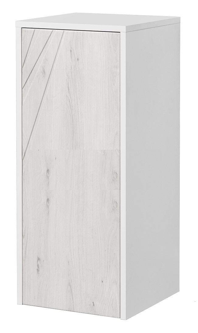 Шкаф Акватон Сакура 33 см с корзиной, ольха наварра, белый глянец