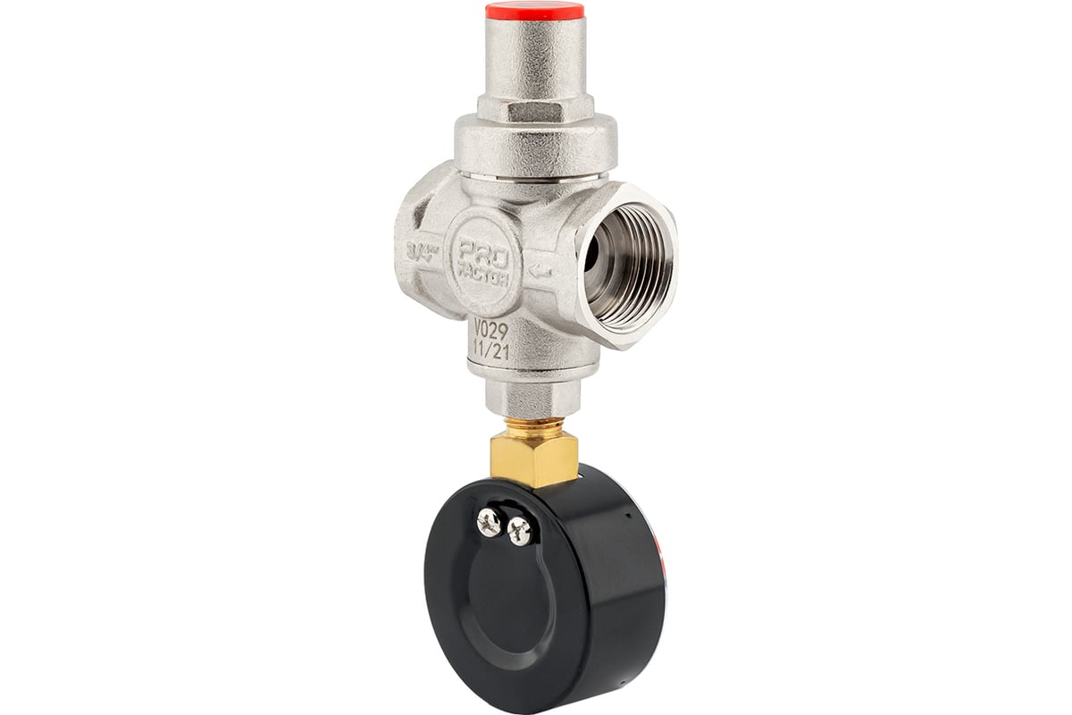 Редуктор давления PROFACTOR поршневой, c манометром 3/4" PF PRV 251.20G