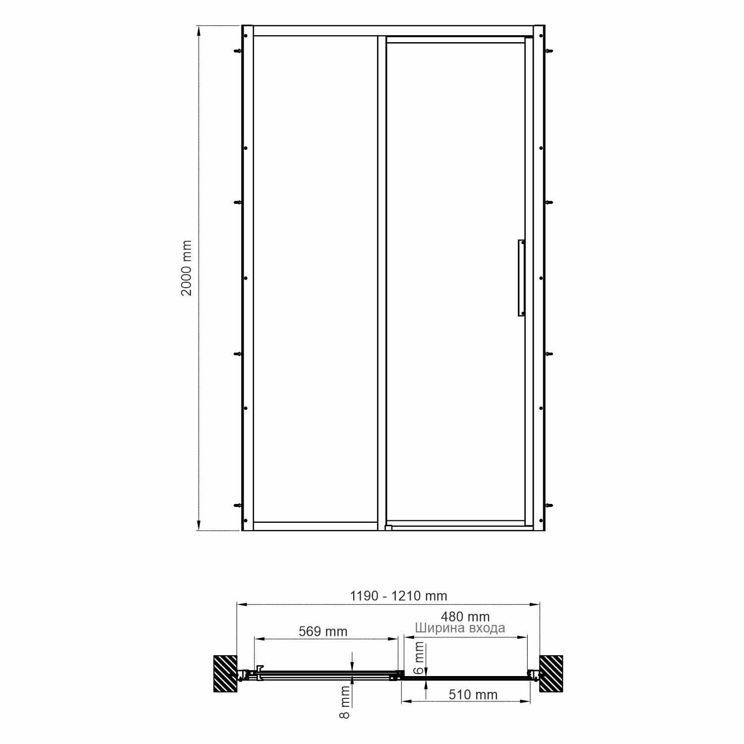 Душевая дверь WasserKRAFT Lopau 32S05L 120x200 левая, серебристый профиль