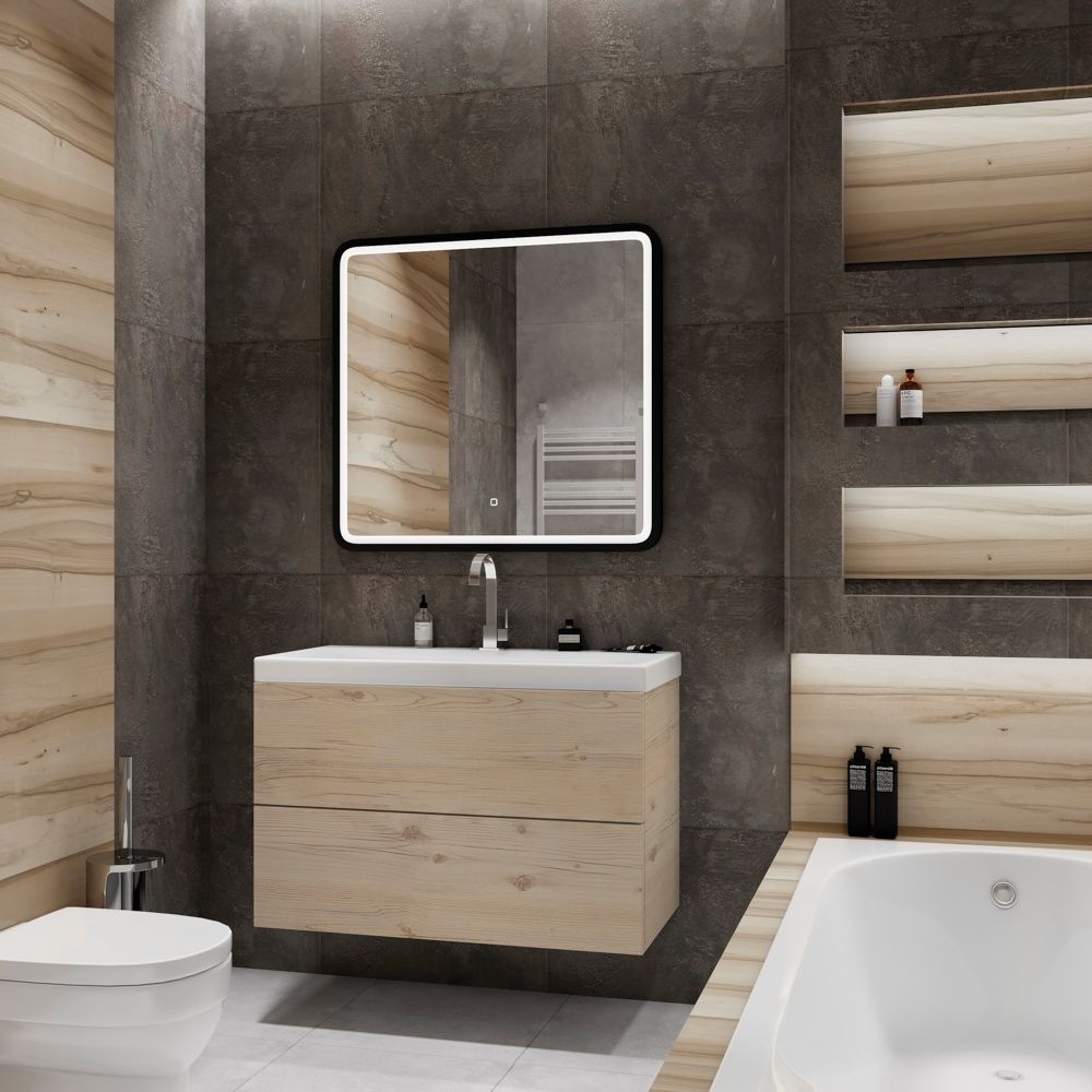 Мебель для ванной Art&Max Verona Push 80 см гаскон пайн светлый