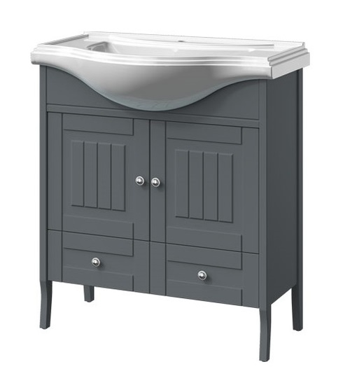 Мебель для ванной Caprigo Genova 80 см, 1 ящик, 2 дверцы, графит