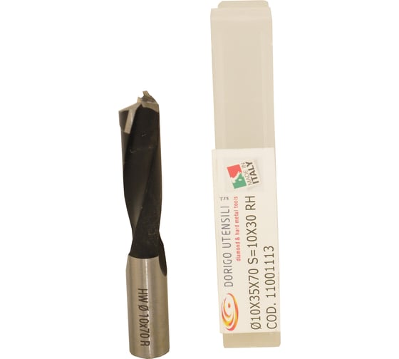 Сверло для глухих отверстий DORIGO HW Ø10x35x70 S=Ø10x30 Z=2 RH 11001113