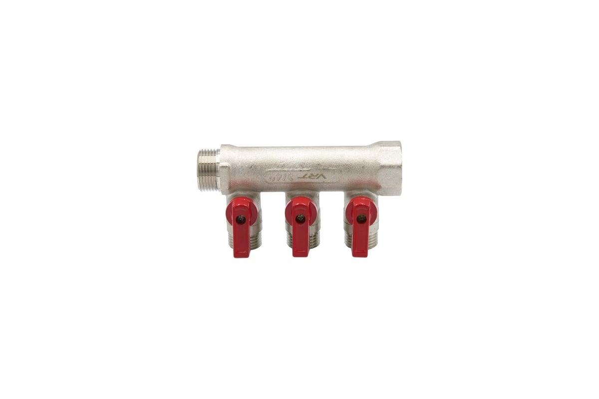 Коллектор VRT 3/4"x1/2", с отсечными кранами, 3 выхода 531862