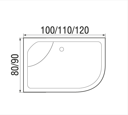 Поддон для душа Wemor 100/80/44 100x80 левый, 10000006113