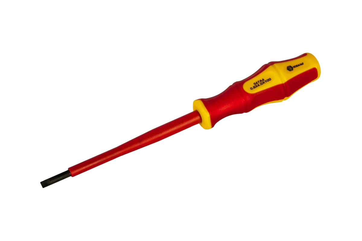 Отвертка диэлектрическая Ultra Grip SL 4,0 х 100 мм CR-V КОБАЛЬТ 646-447