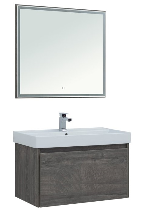 Тумба с раковиной Aquanet Nova Lite 90 см, 1 ящик