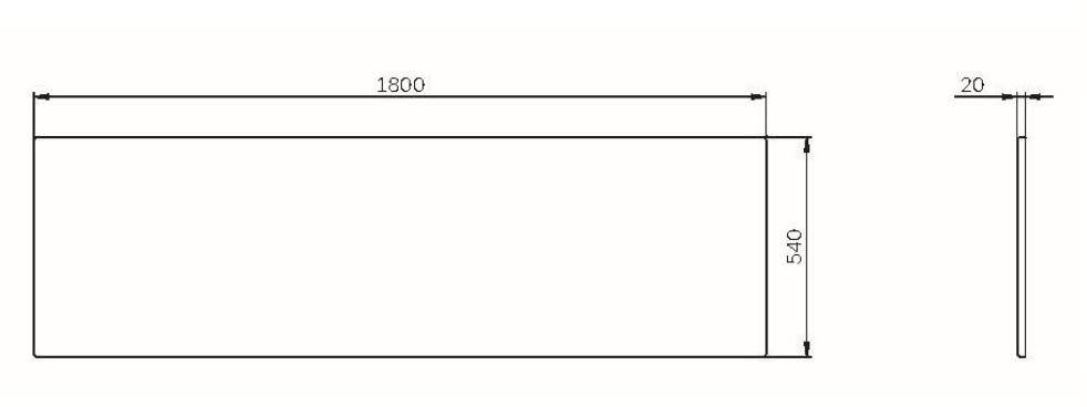 Фронтальная панель Am.Pm Func W84A-180-080W-P 180 см