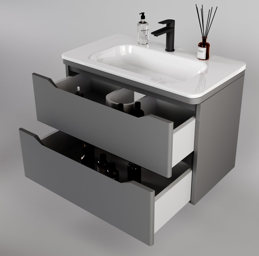 Тумба с раковиной Style Line Марелла Люкс Plus 80 см подвесная