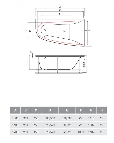 Акриловая ванна Vayer Boomerang 160x90 L/R
