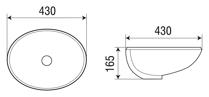 Раковина WeltWasser DEILBACH 6028 43 см, 10000004602 белый глянец