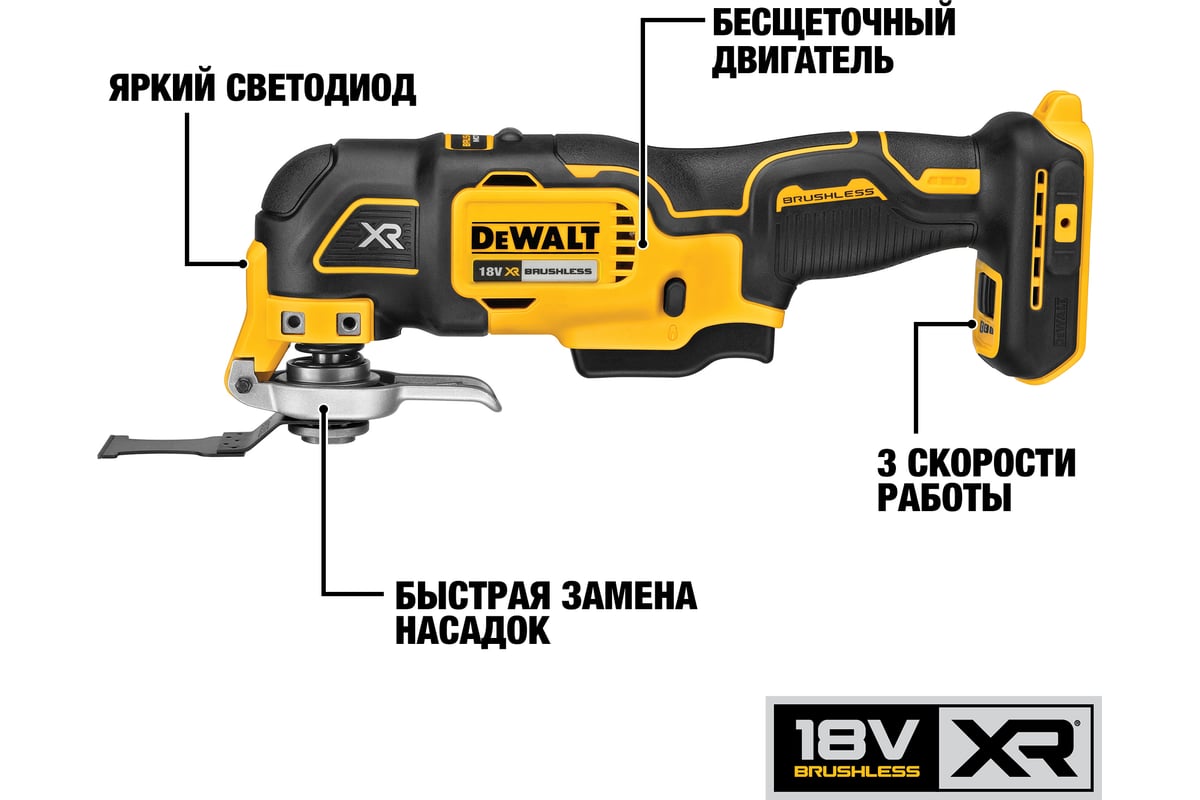Многофункциональный инструмент DeWalt 18 В XR, батарея POWERSTACK, чемодан TSTAK, без з/у DCS356E1T-XJ