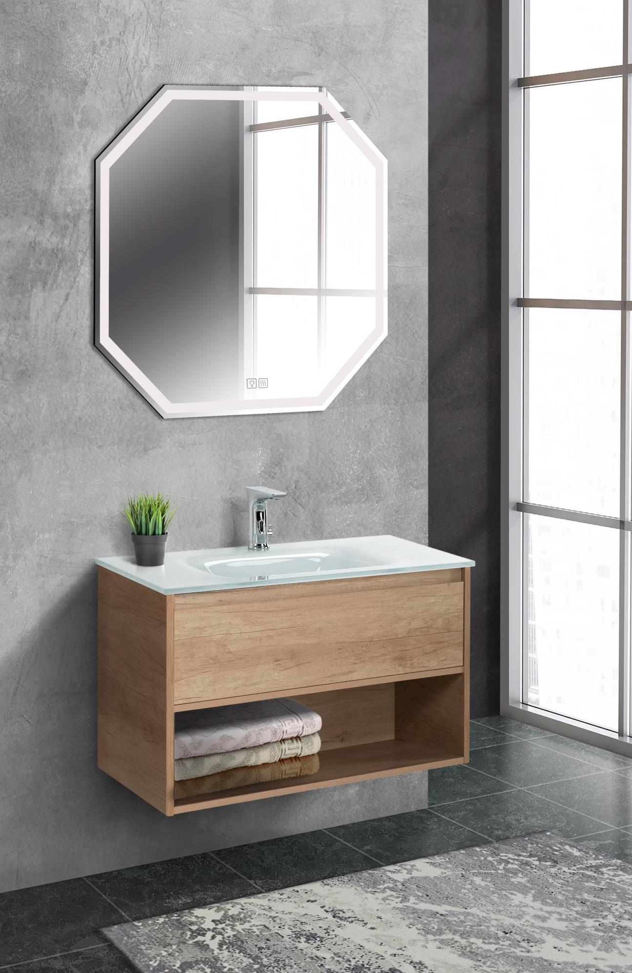 Мебель для ванной BelBagno Kraft 100 см 1 ящик, полка Rovere Nebrasca Nature