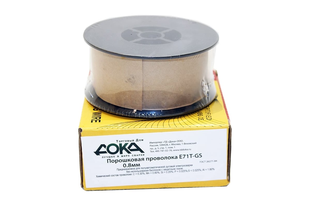 Проволока порошковая E-71T-GS (0.8 мм; 0.45 кг) Дока DK.5220.04096