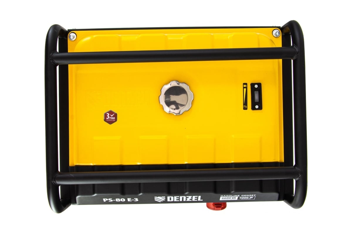 Генератор бензиновый Denzel PS 80 E-3, 6.6 кВт, 400 В, 25 л, электростартер 946954