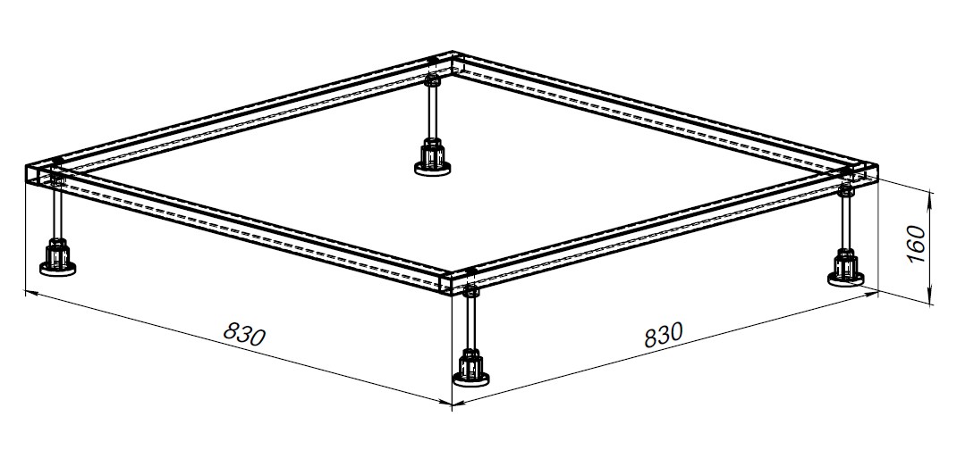 Каркас для поддона Allen Brau 8.00001 90x90