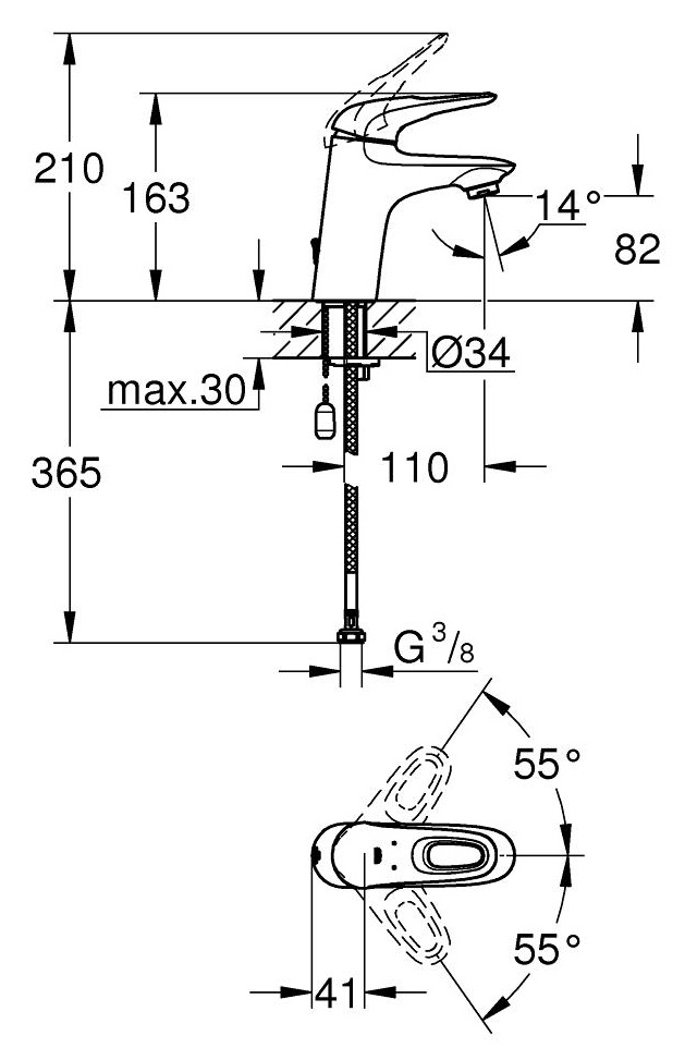 Смеситель для раковины Grohe Eurostyle 2015 33557003