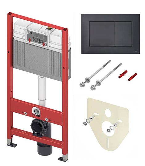 Инсталляция для унитаза TECE Base K440407 (4в1) с кнопкой смыва черный матовый