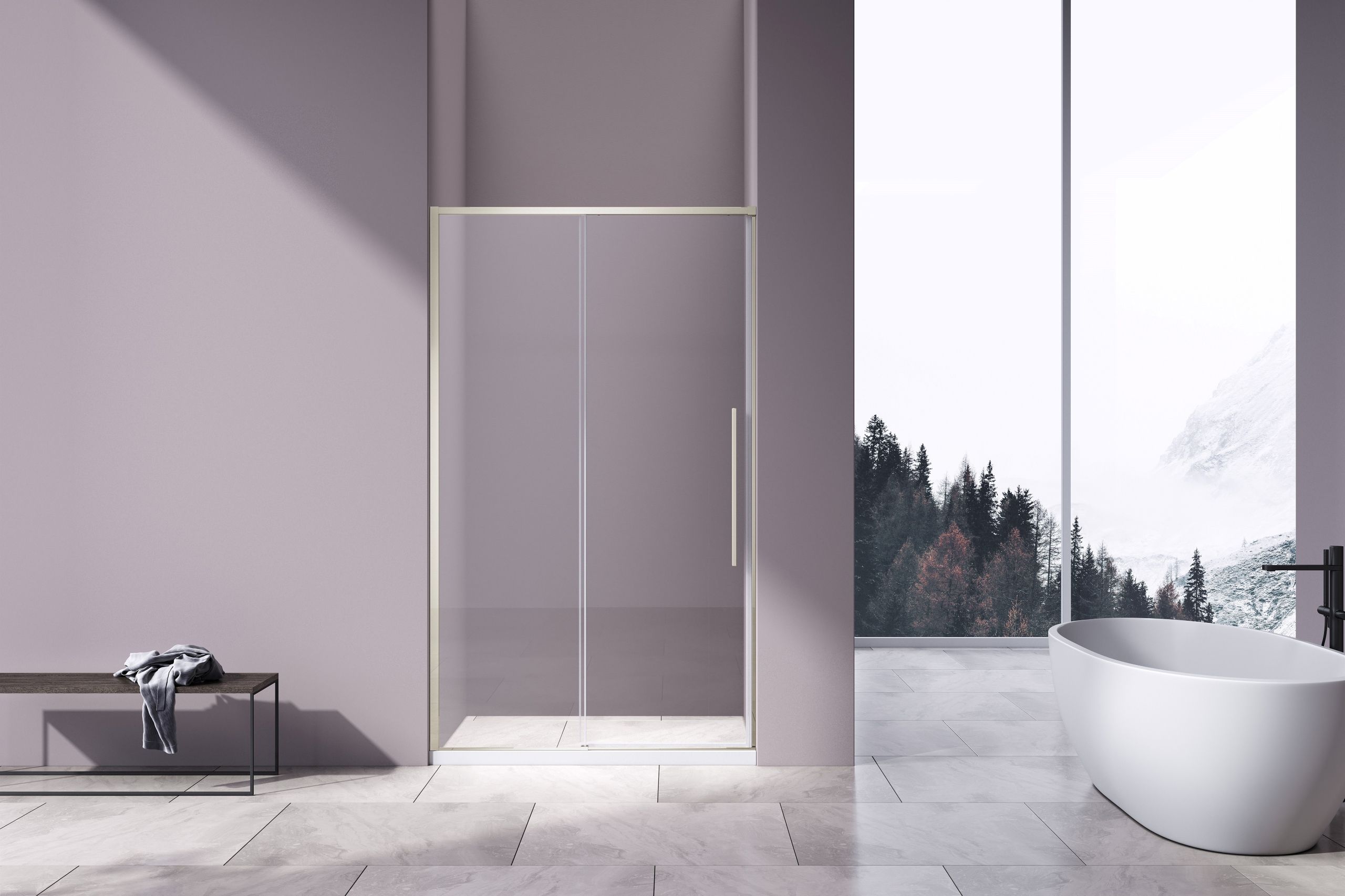 Душевая дверь Vincea Слим-Н (Slim-N) VDS-4SN140CLBN 140x195 брашированный никель, прозрачная