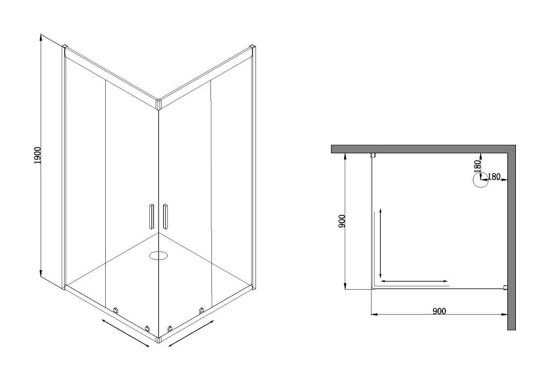 Душевой уголок Am.Pm Gem 90x90 W90G-403-090MT квадрат