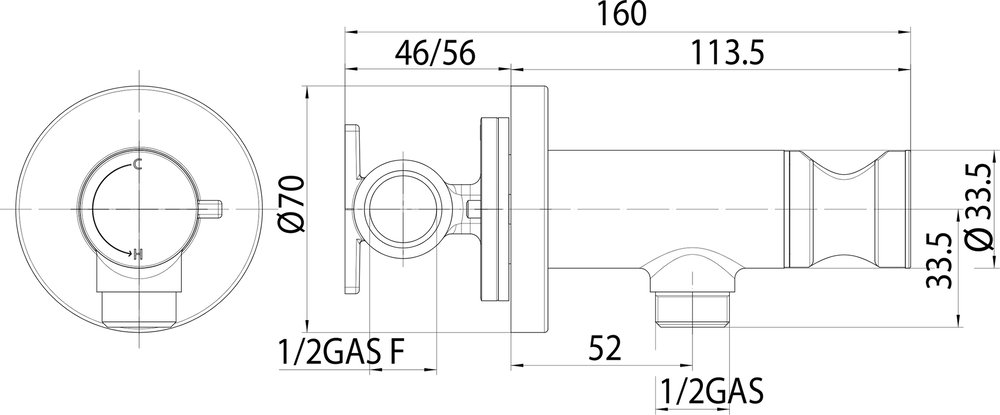 Гигиенический душ Bossini Paloma Brass E37005B.021 золото