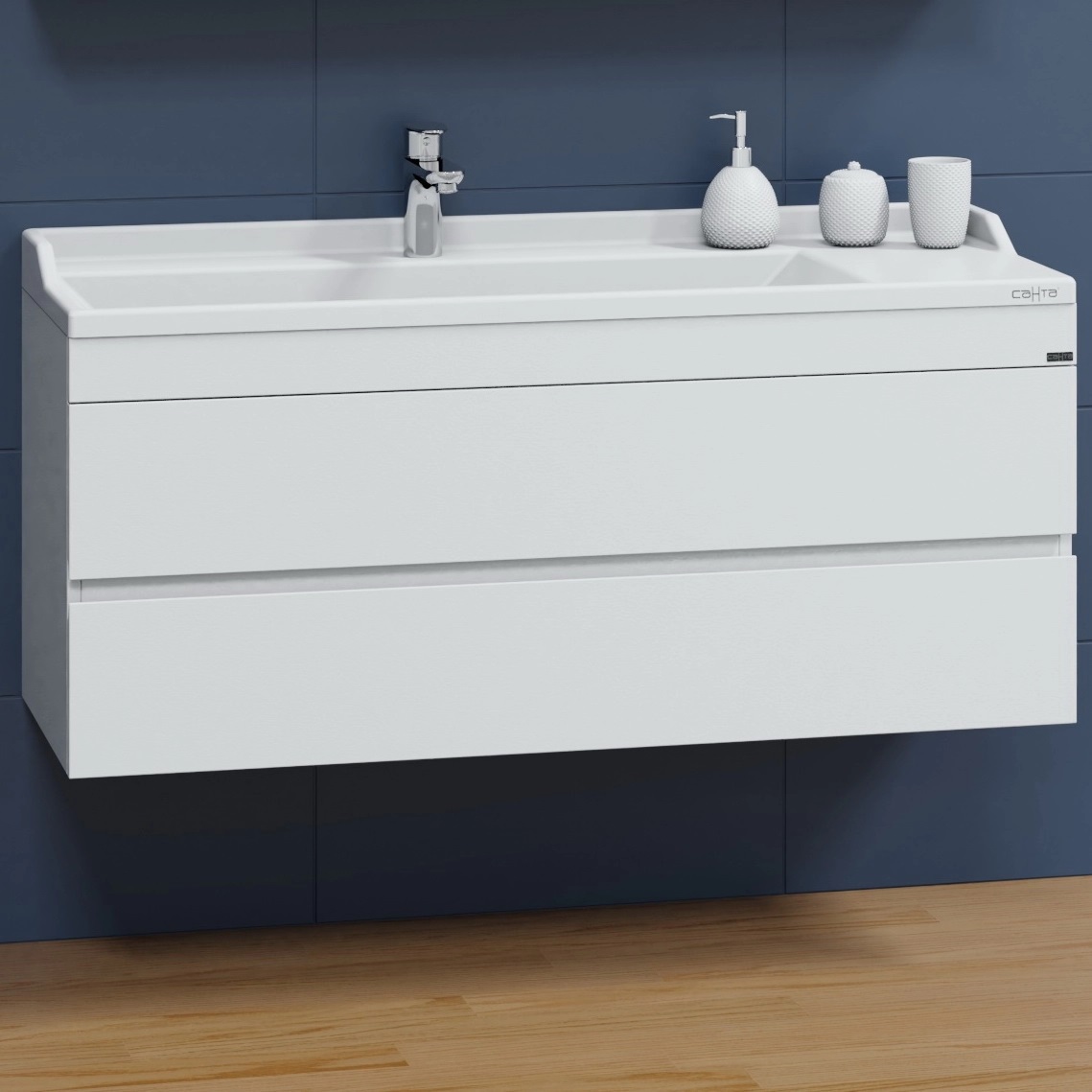 Мебель для ванной Санта Марс 120 см подвесная, белый