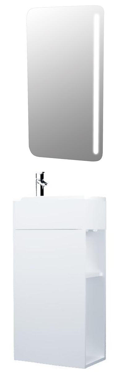 Мебель для ванной 1MarKa Laura 40 см подвесная, левая, белый
