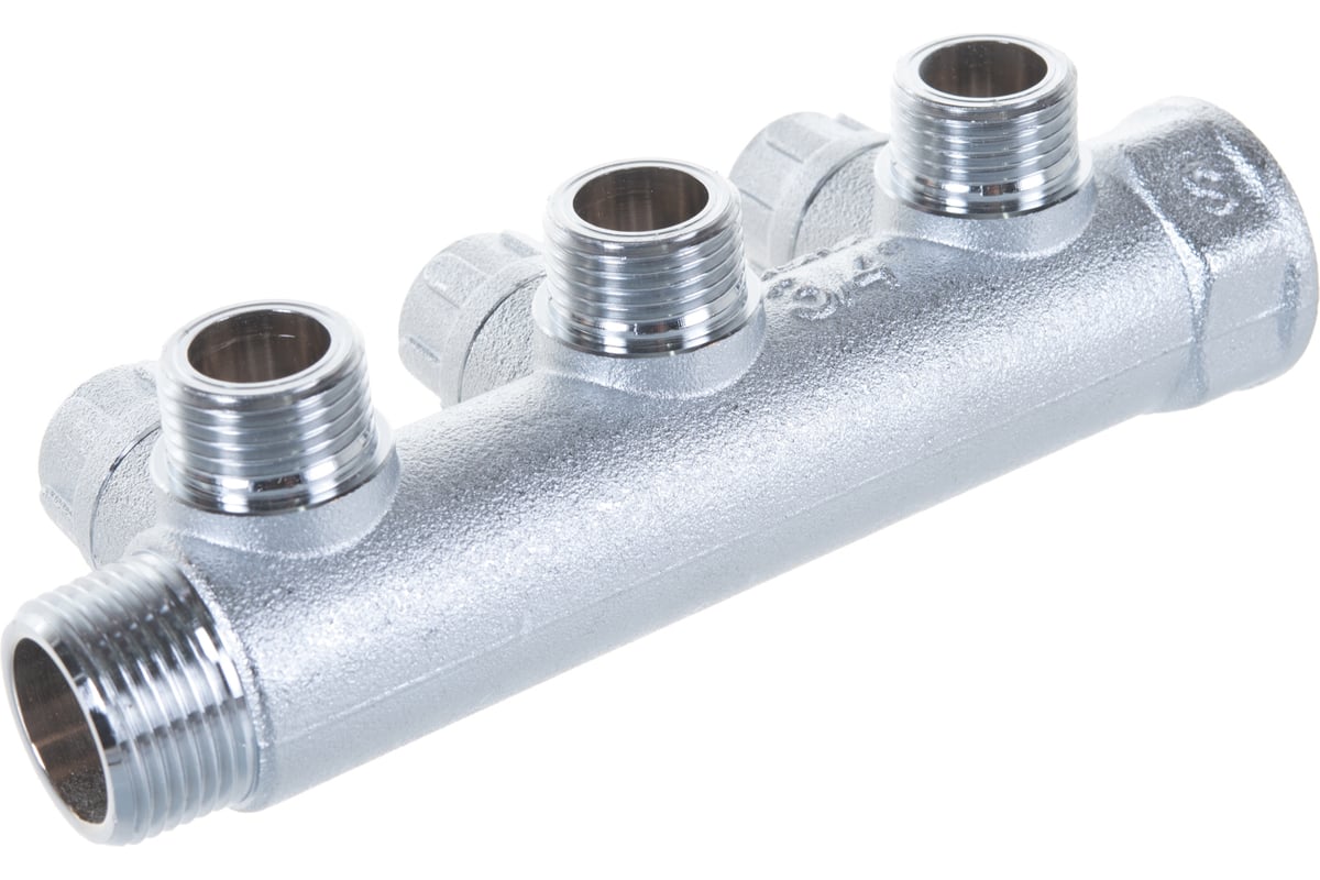 Запорный коллектор FAR 3/4" с 3 отв. 1/2" НР, плоск.присоед. FK 3870 3412TP