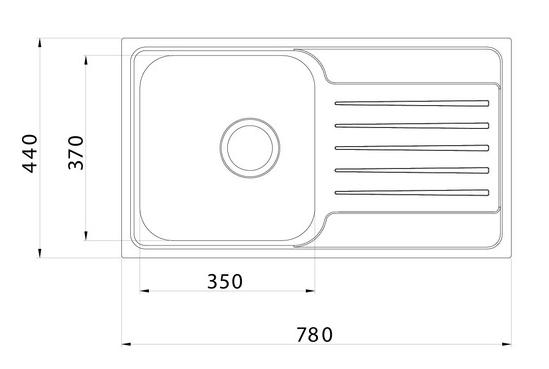 Кухонная мойка Iddis Sound SND78SDi77 78 см без отверстий, сатин