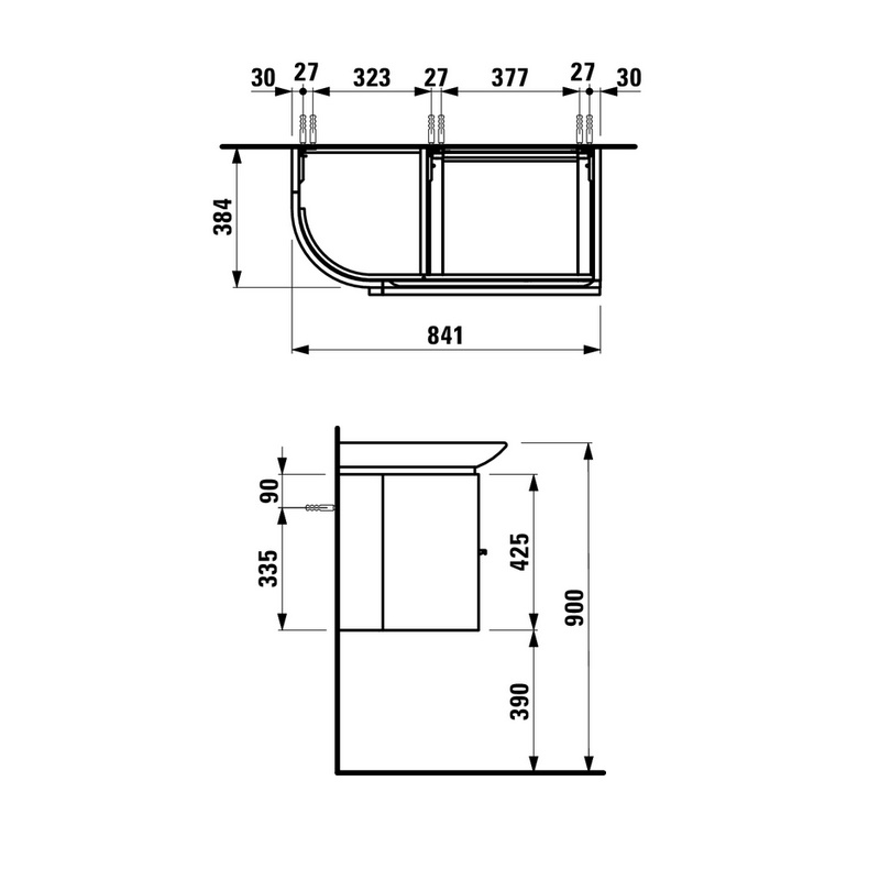 Тумба с раковиной Laufen Palace New 90 см L, белый