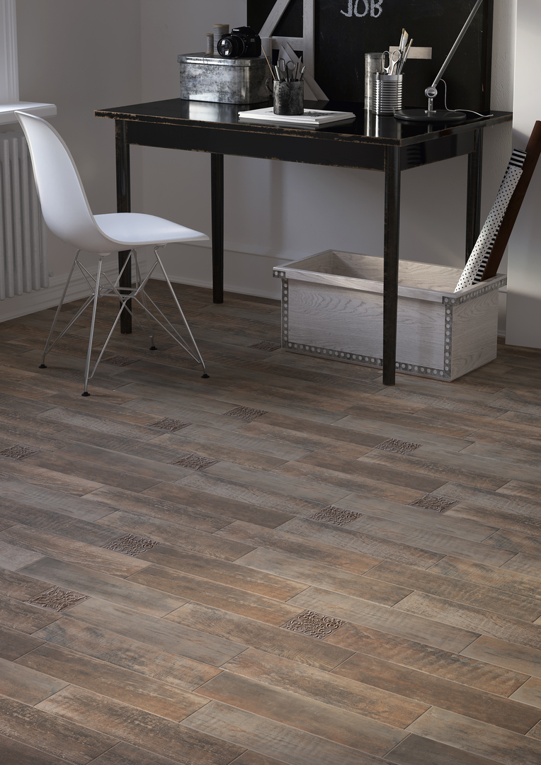 Керамогранит Kerama Marazzi Браш Вуд коричневый тёмный 9.9х40.2 см, SG401300N