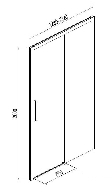 Душевая дверь Aquanet Pleasure AE60-N-130H200U-BT 130x200, прозрачное стекло, черный