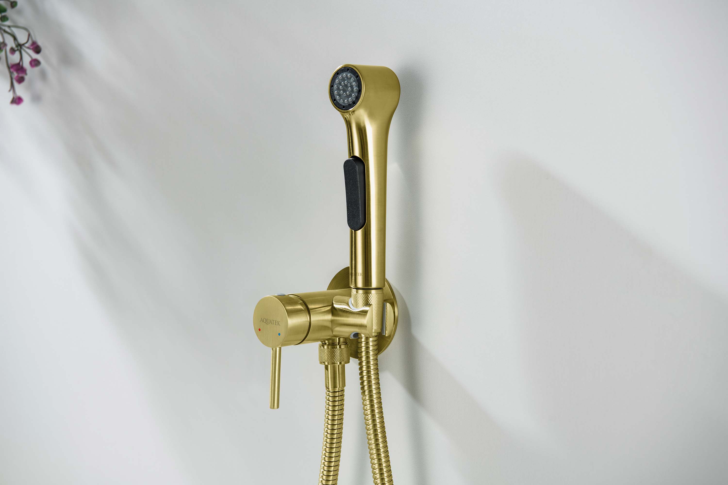 Смеситель Aquatek Европа AQ1020BG с гигиеническим душем, шлифованное золото Смеситель Aquatek Европа AQ1020BG с гигиеническим душем, шлифованное золото