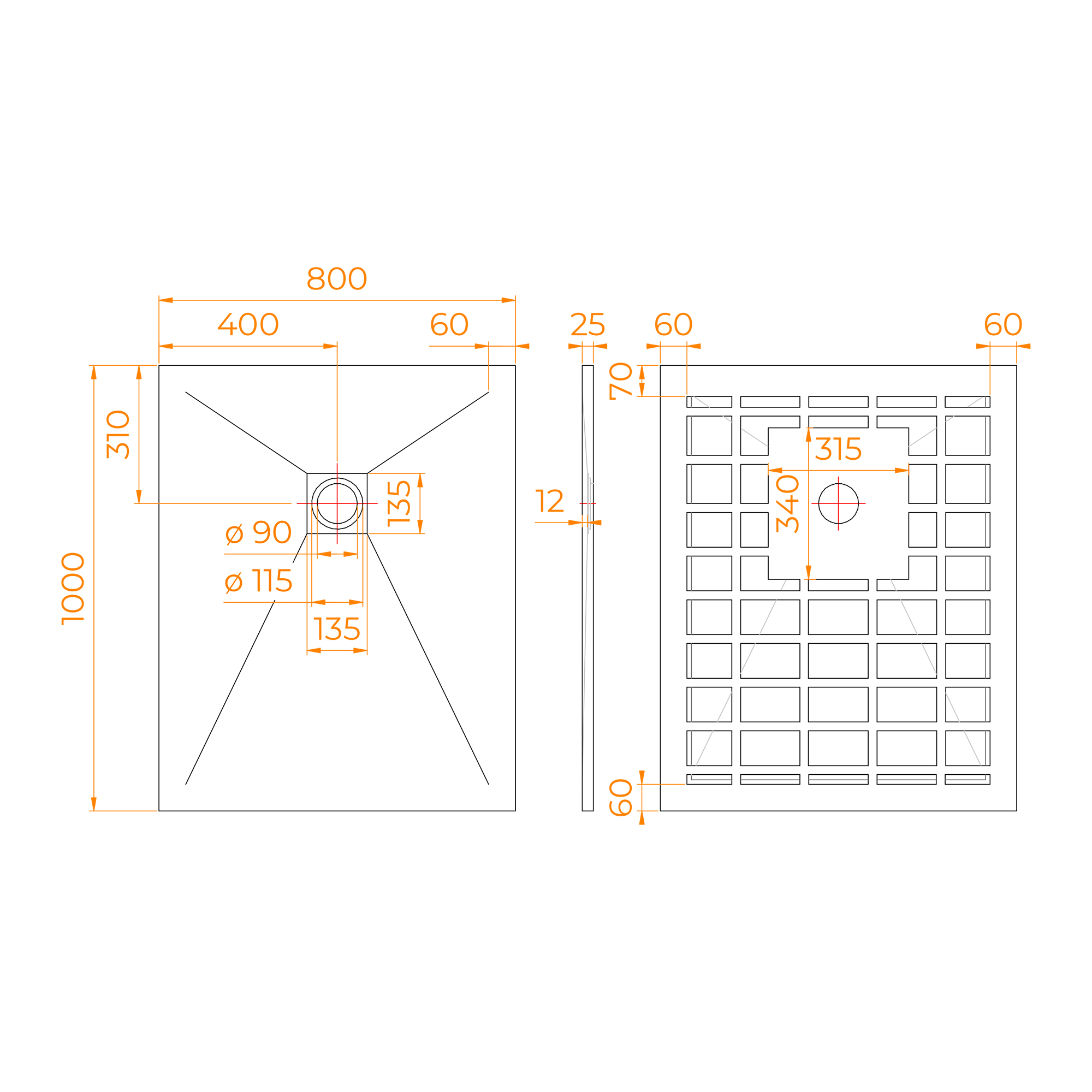 Поддон для душа RGW Stone Tray-W 100x80 камень, белый 14152810-01-11