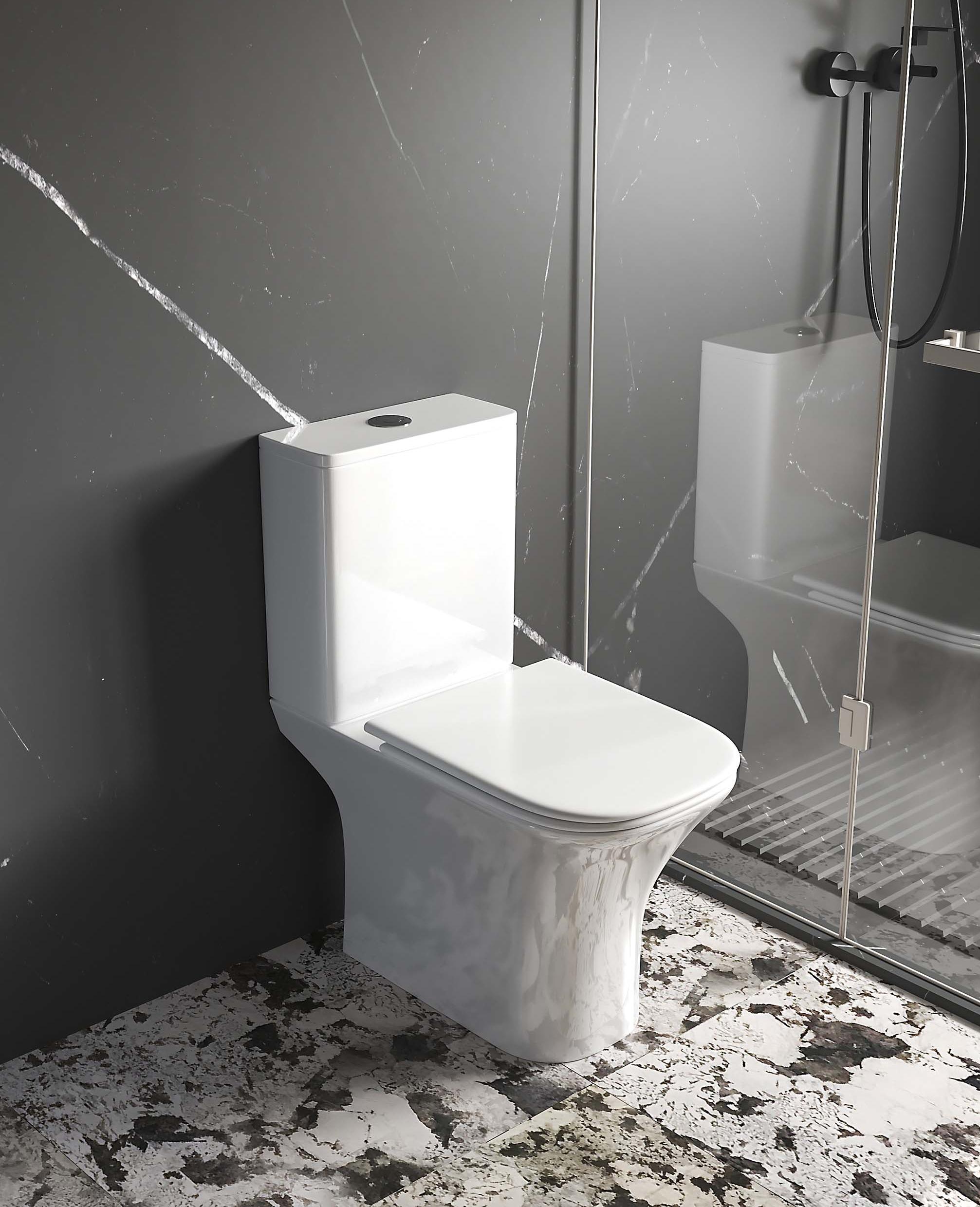 Унитаз-компакт Aquatek Optima Square AQ4411-00 безободковый, с микролифтом