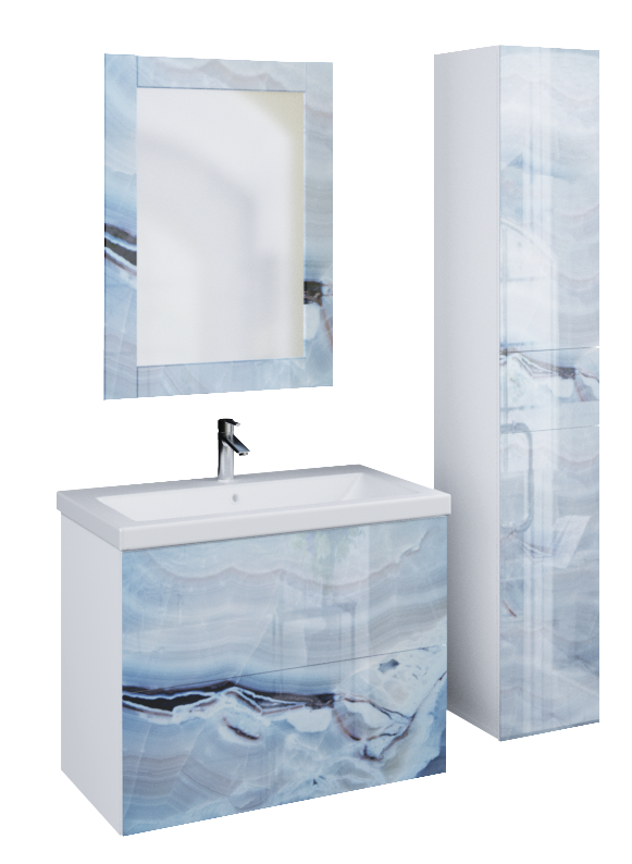 Мебель для ванной Marka One Lacio 80 см Blue marble