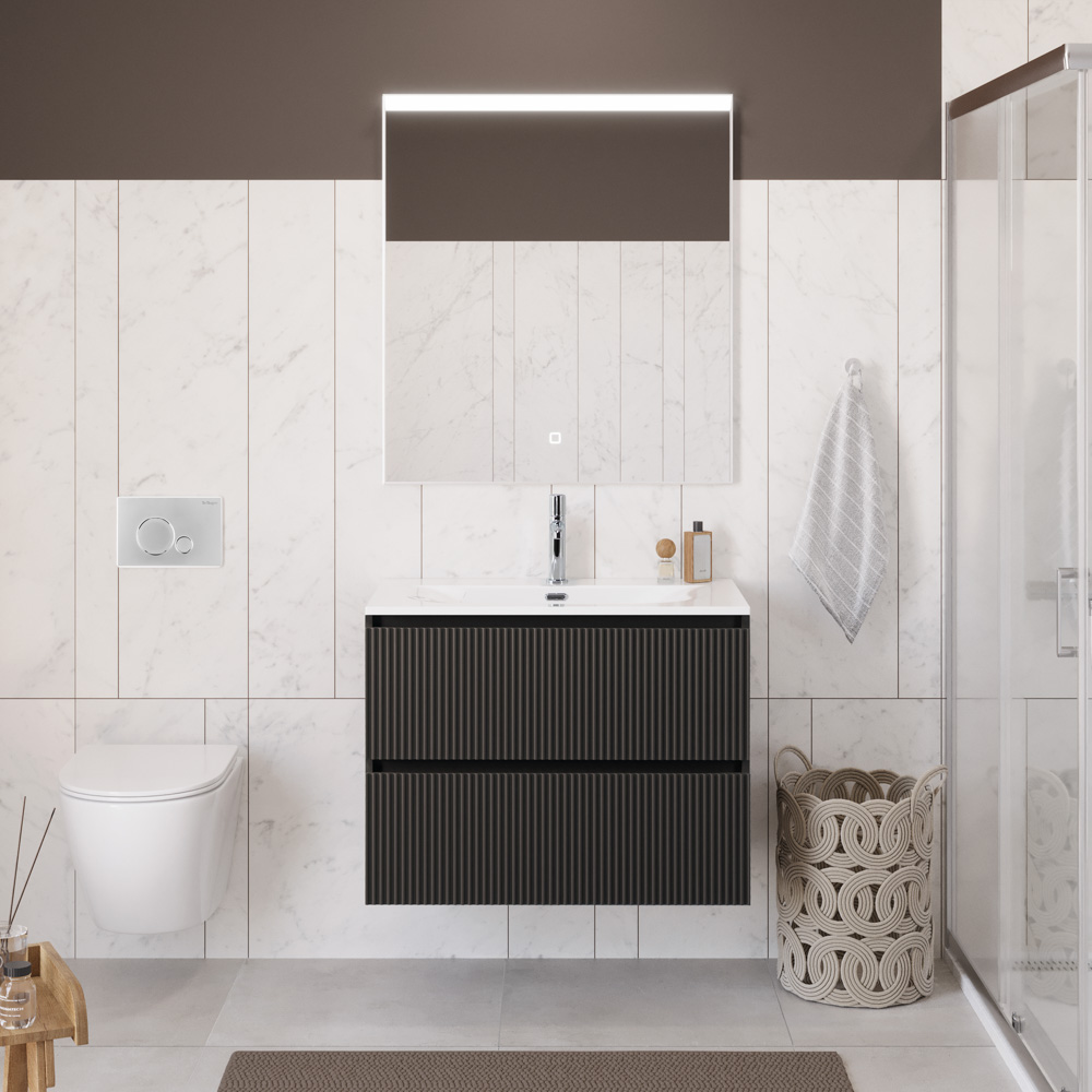 Мебель для ванной BelBagno Uno 80 см Темно-серый матовый