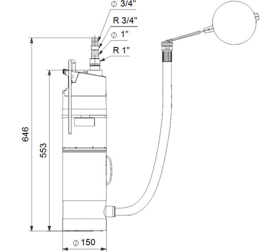 Колодезный насос Grundfos SBA 3-45 AW 97896312