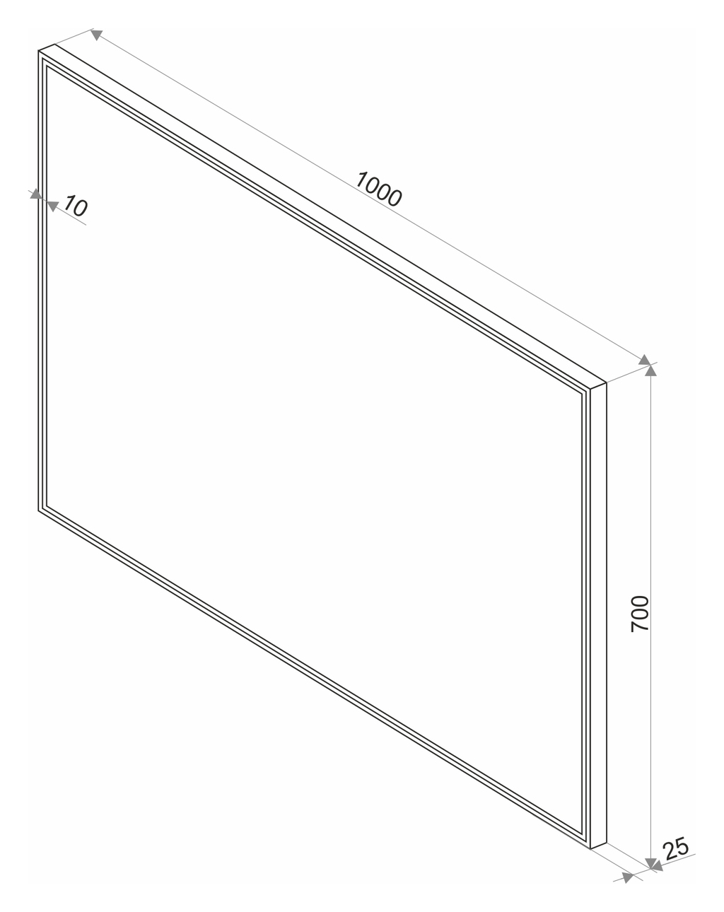 Зеркало Континент Sting Black Led 100x70 см с подсветкой ЗЛП104