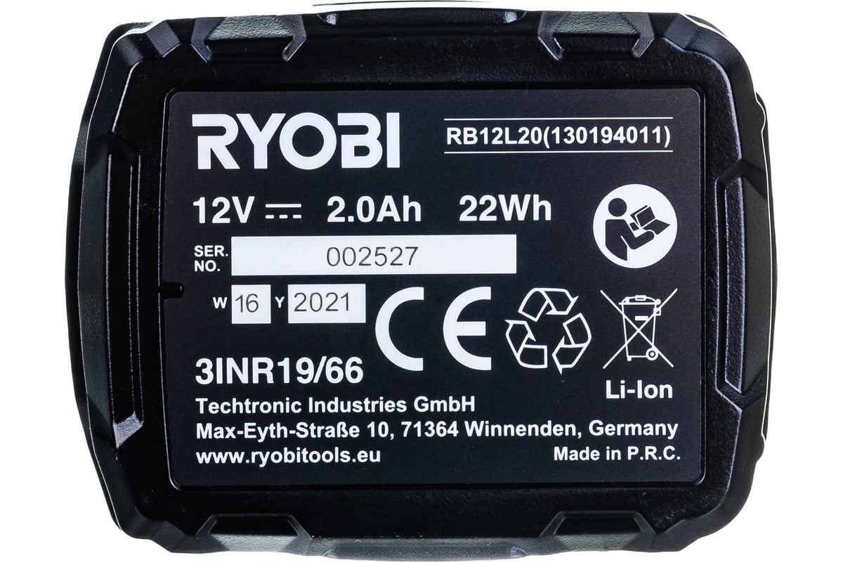 Аккумулятор RB12L20 (12В; 2А*ч; Li-Ion) Ryobi 5133005089