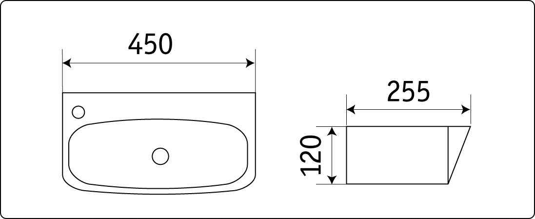 Раковина CeramaLux N9055 45 см