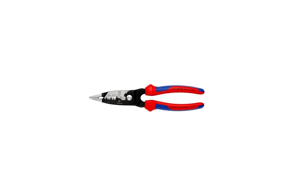 Инструмент для зачистки гармонизированных европейских кабелей Knipex из закаленной стали, фосфатированный, 2-комп ручки KN-1372200ME