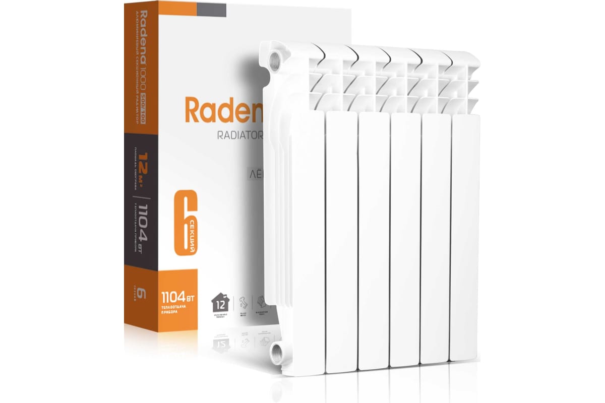 Алюминиевый радиатор Radena R 1000 500/100 8 секций 009010805