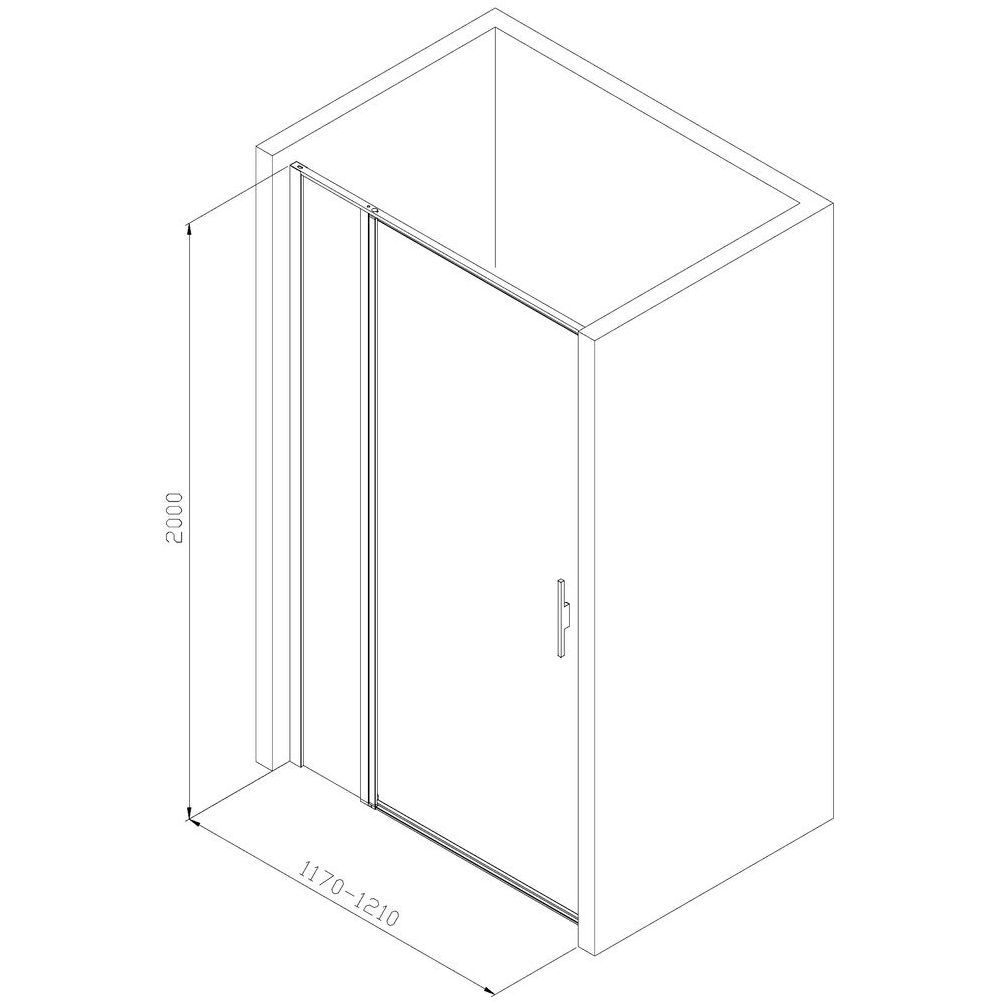 Душевая дверь Allen Bray Priority 120x200 3.31009.BBA прозрачная, черный браш