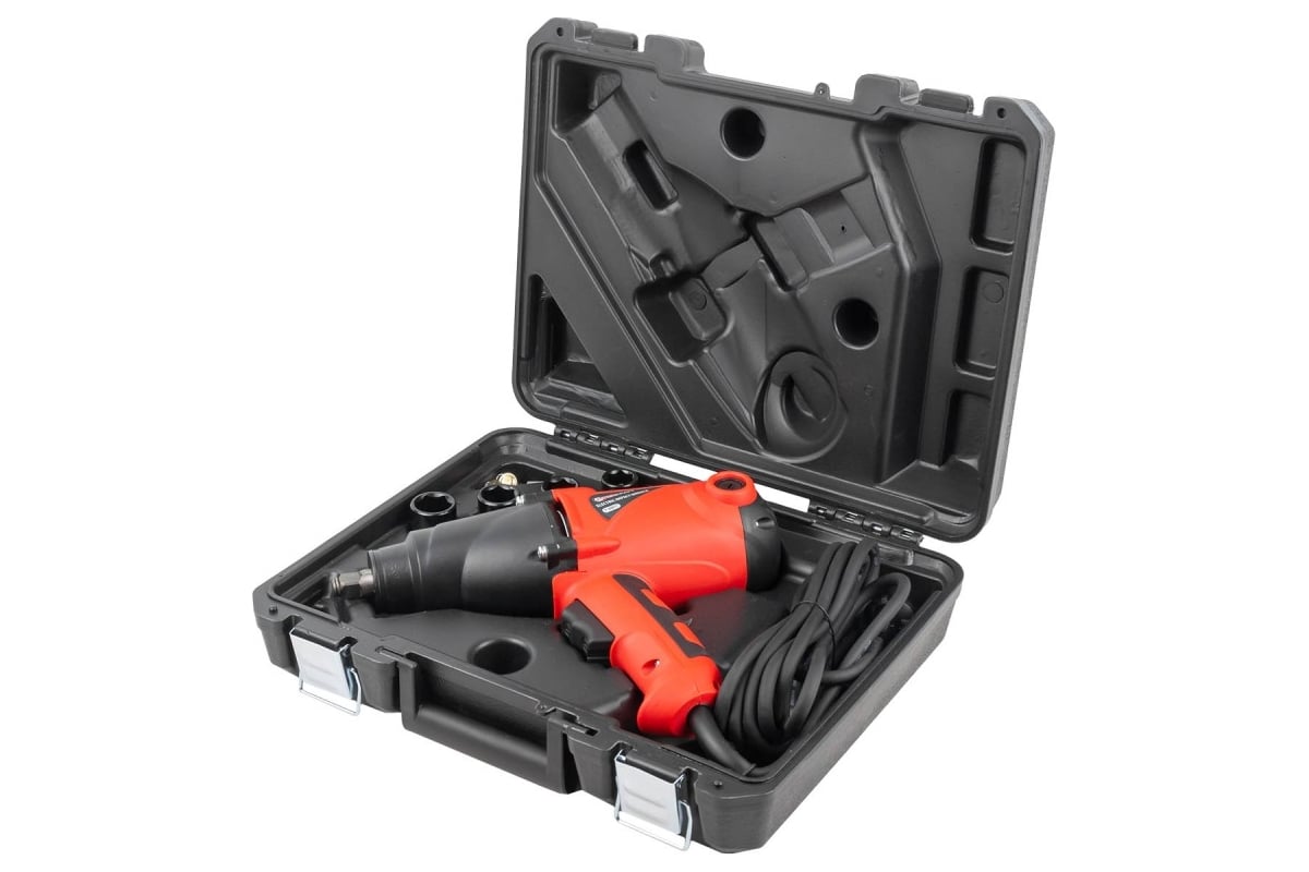 Ударный электрический гайковерт Forcekraft 1/2 220-240 V, 1010 W, 500 Нм, с комплектом головок 17, 19, 21, 22 мм FK-F-03071(52541)