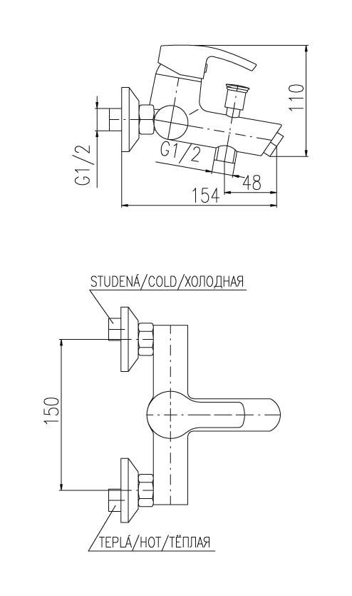 Смеситель для ванны Rav Slezak Rio R154.5