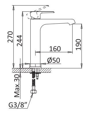 Смеситель для раковины Cezares NAUTIC-LC-BIO с донным клапаном, белый матовый