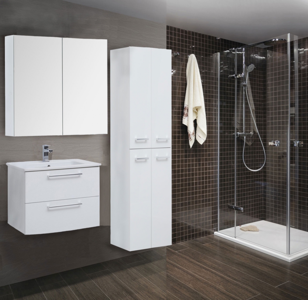 Зеркальный шкаф Dreja Premium 80 см, двухстороннее зеркало